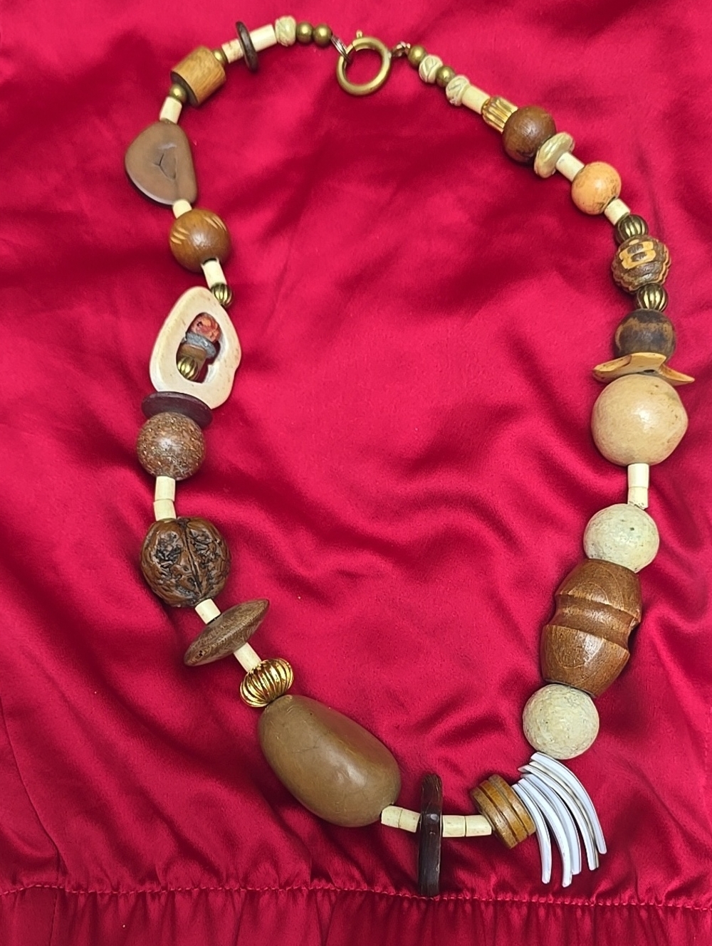 Natural Brown Mixed Bead Statement Necklaces